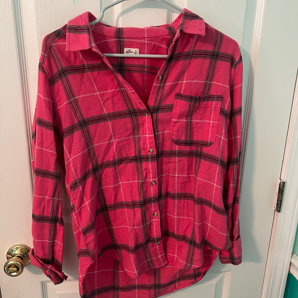 Pink Hollister Flannel